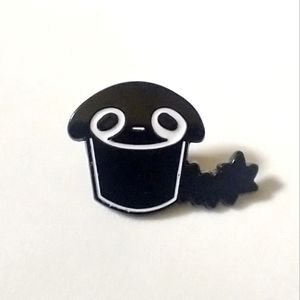 🧁 3/$30 Sad Black Kitty in a Cup Enamel Pin NEW